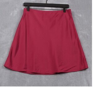 J CREW Red Satin Mini Bias Slip Skirt A Line Holiday Party Whimsigoth Sz S